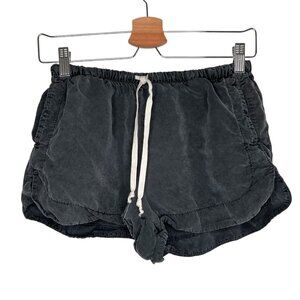 Brandy Melville Retro Charcoal Gray Cotton Drawstring Shorts One Size